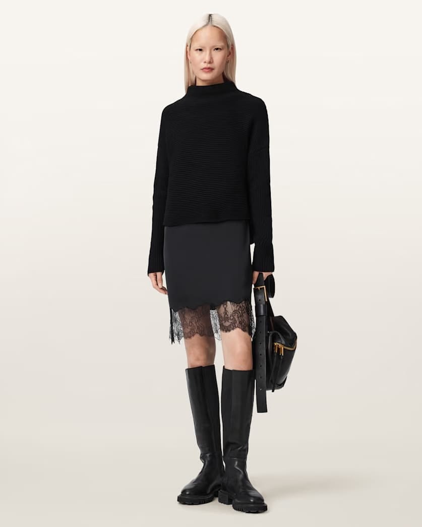 AllSaints Eloise 2 In 1 Sweater Dress Women's Black Women's