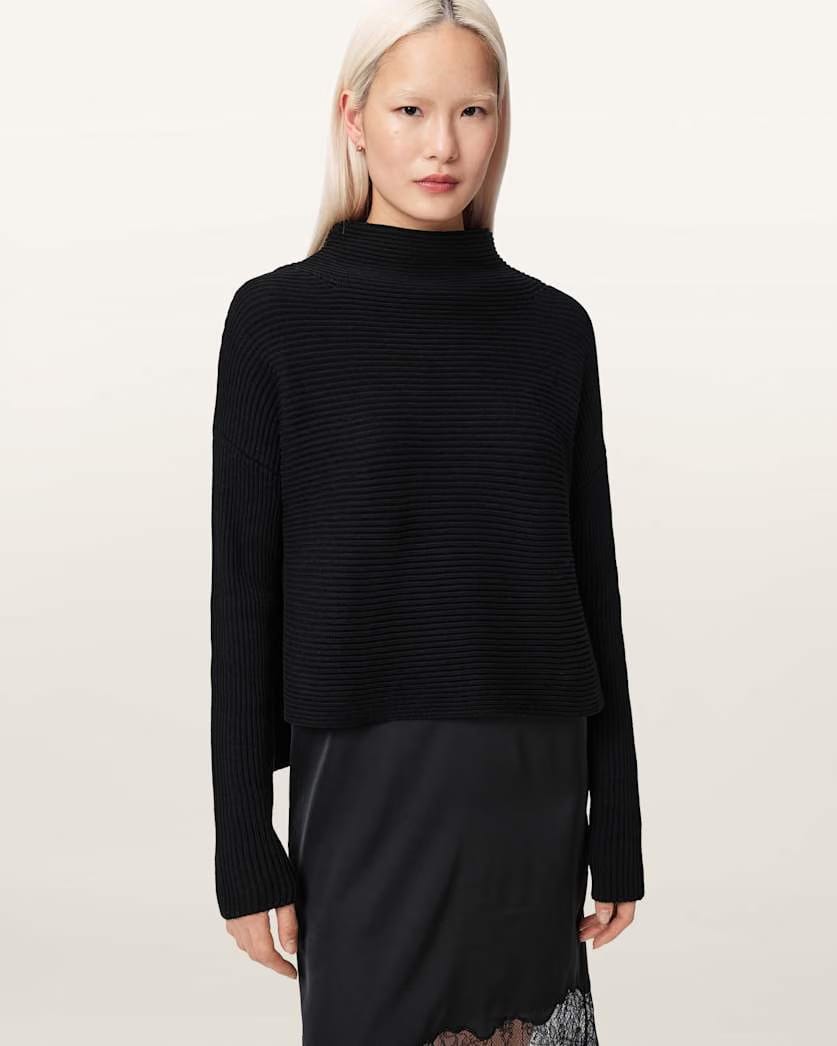AllSaints Eloise 2 In 1 Sweater Dress Women's Black Women's
