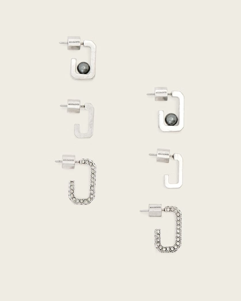 AllSaints Ellie Mix Set Earrings Women's Warm Silver Women's