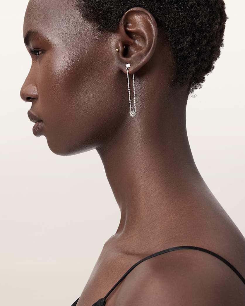 AllSaints Ellie Loop Earrings Women's Warm Silver Women's