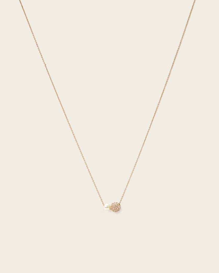 AllSaints Ellie Crystal Necklace Women's Warm Brass Women's