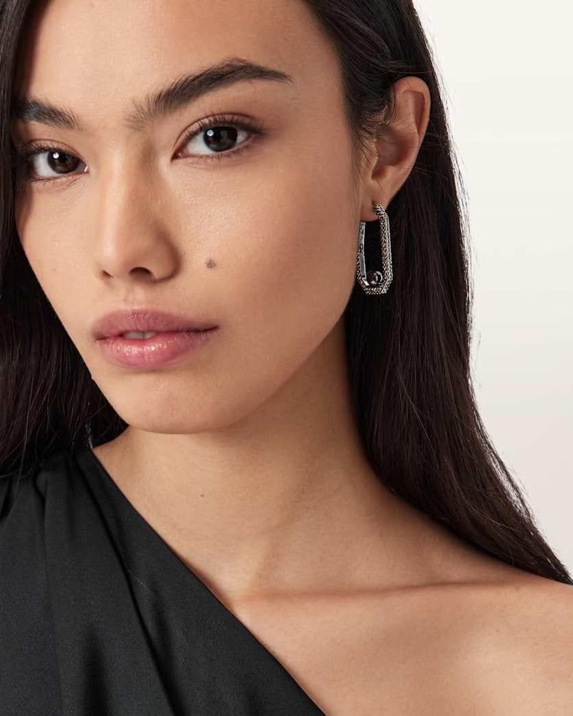 AllSaints Ellie Crystal Earrings Women's Warm Silver Women's