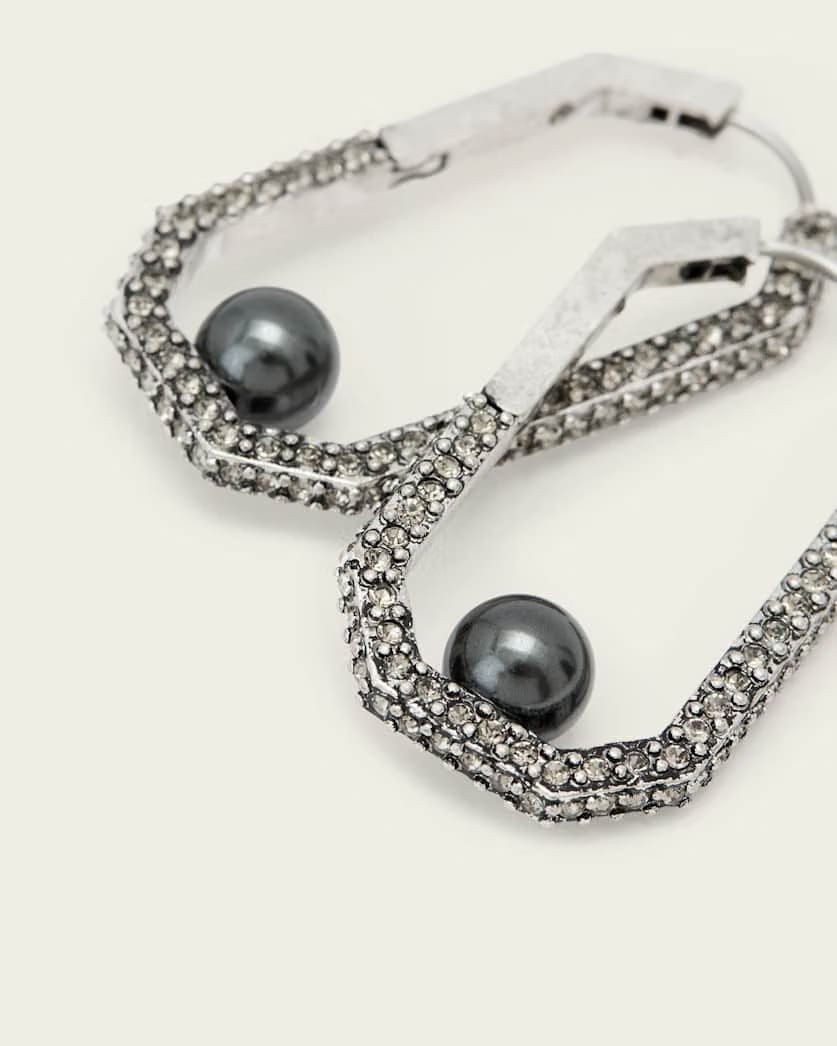 AllSaints Ellie Crystal Earrings Women's Warm Silver Women's