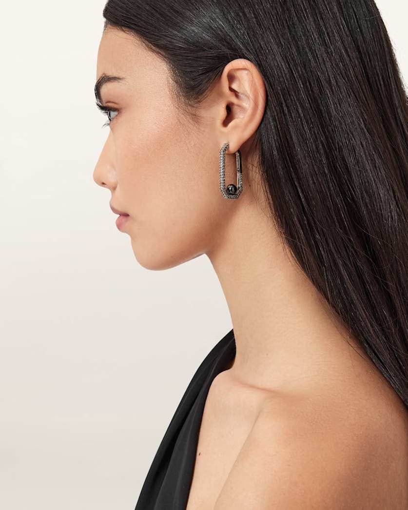 AllSaints Ellie Crystal Earrings Women's Warm Silver Women's