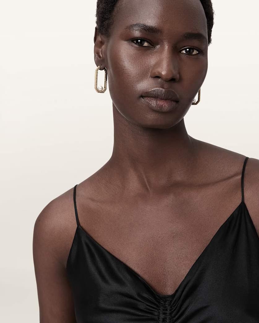 AllSaints Ellie Crystal Earrings Women's Warm Brass Women's