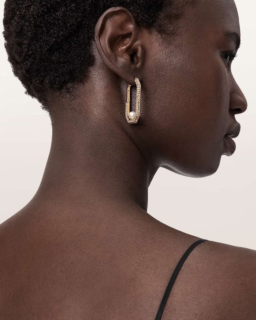 AllSaints Ellie Crystal Earrings Women's Warm Brass Women's