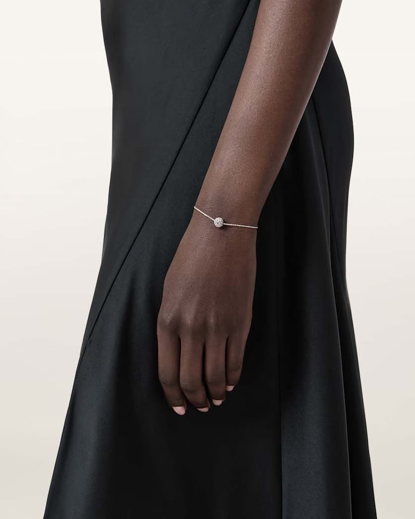 AllSaints Ellie Crystal Bracelet Women's Warm Silver Women's