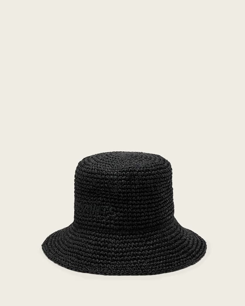 AllSaints Eli Straw Bucket Hat Women's Black Women's