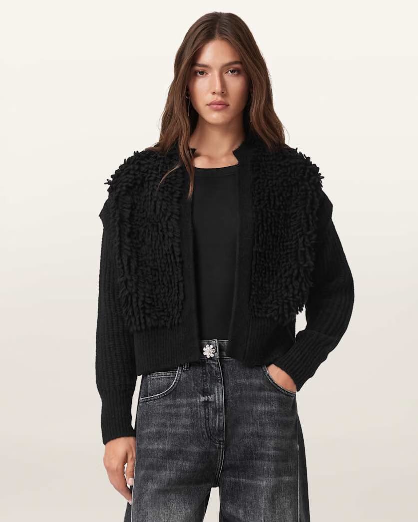 AllSaints Elias Knitted Cardigan Women's Black Women's