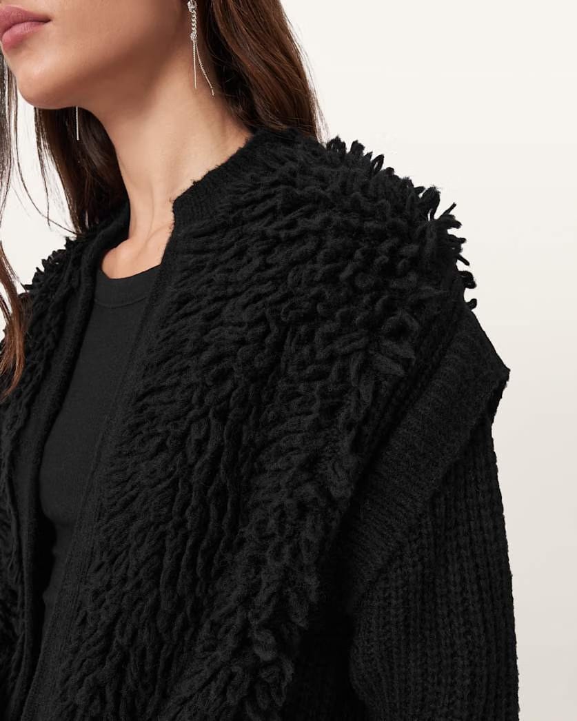 AllSaints Elias Knitted Cardigan Women's Black Women's