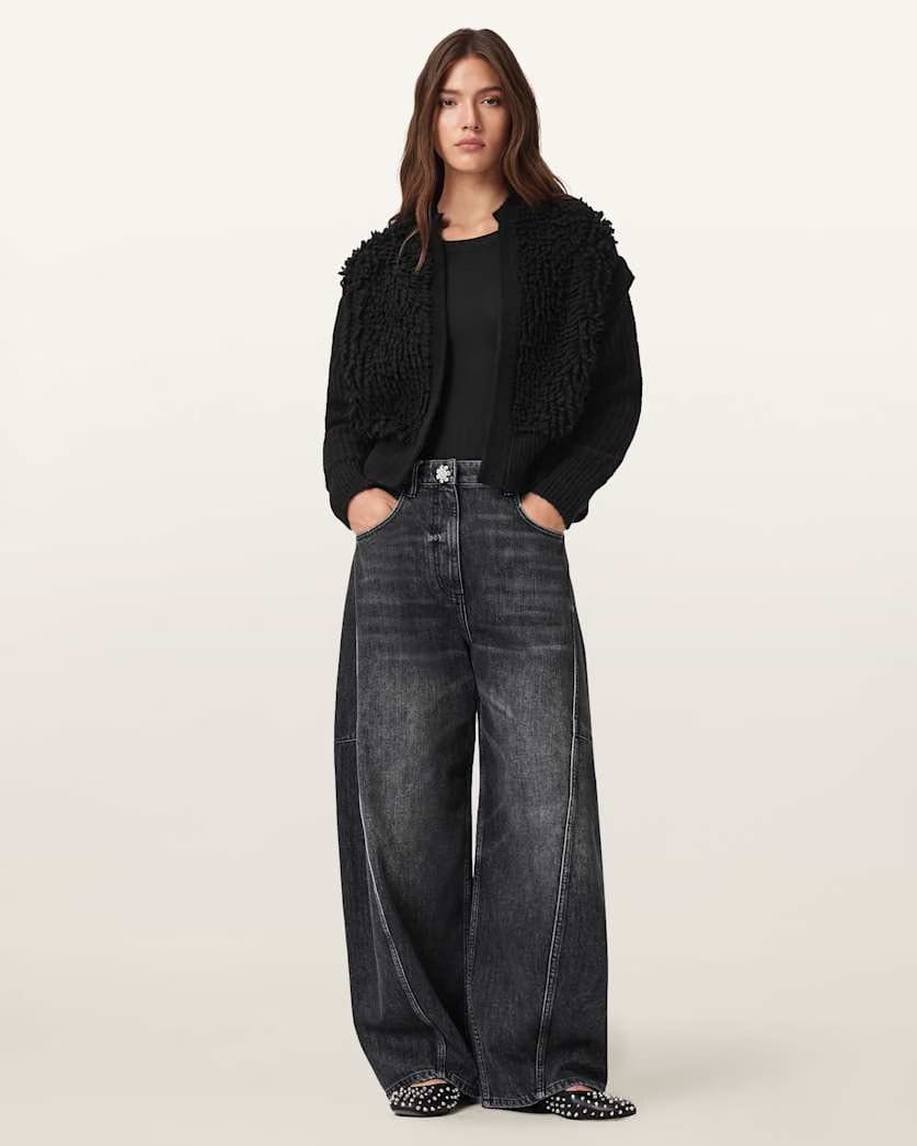 AllSaints Elias Knitted Cardigan Women's Black Women's