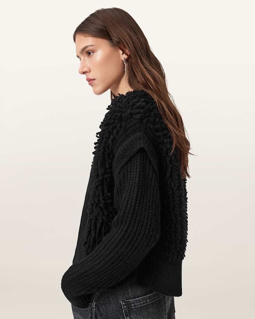 AllSaints Elias Knitted Cardigan Women's Black Women's