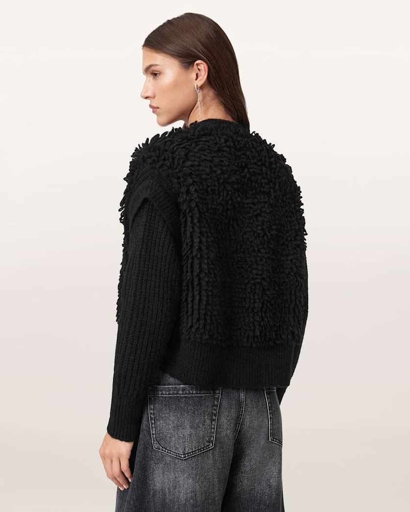 AllSaints Elias Knitted Cardigan Women's Black Women's