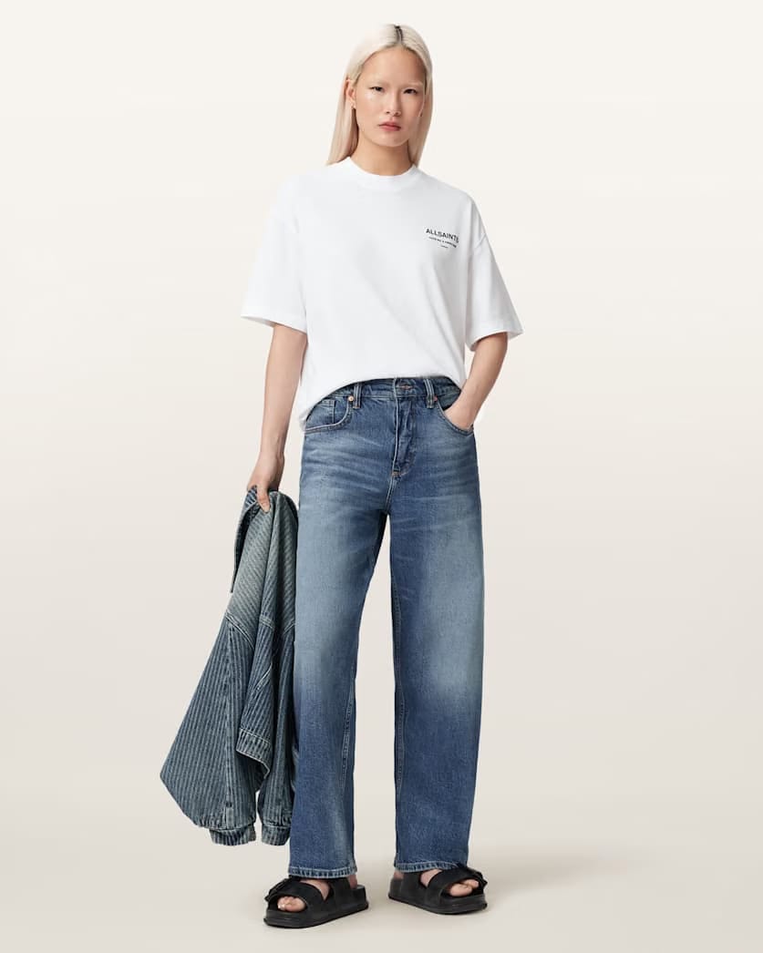 AllSaints Dreamer Oversized Etta Short Sleeve T Shirt Women's Sea Green Women's
