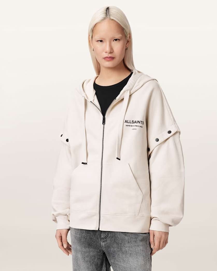 AllSaints Dreamer Amphia Oversized Hoodie Women's Dusk White Women's