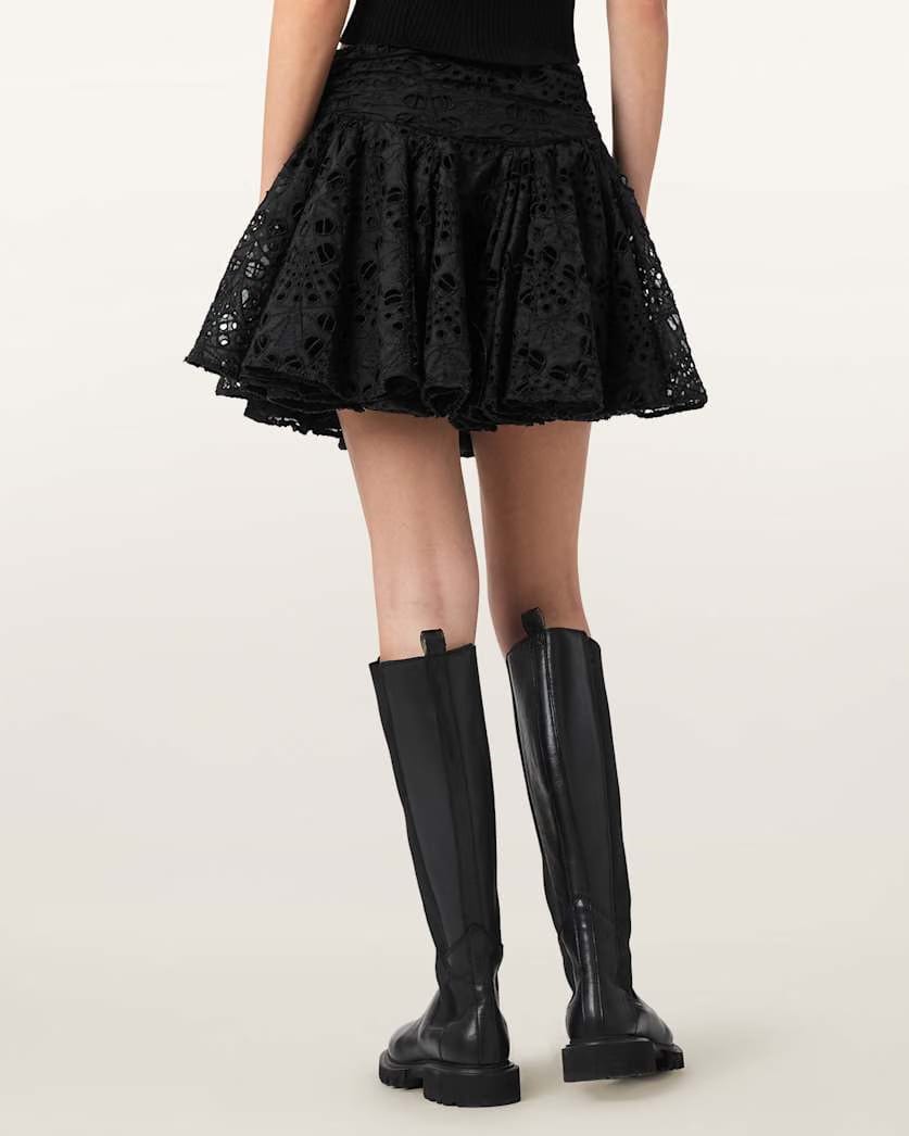 AllSaints Dotty Broderie Mini Skirt Women's Black Women's
