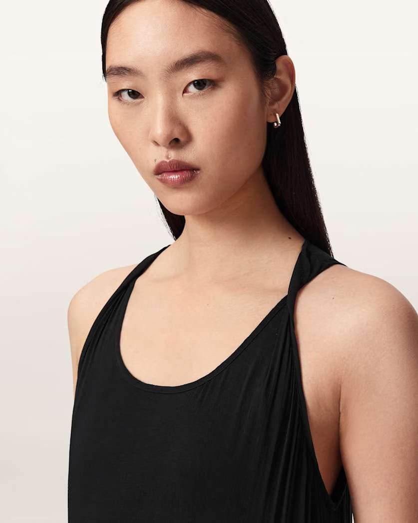 AllSaints Dorina Sleeveless Ruched Maxi Dress Women's Black Women's