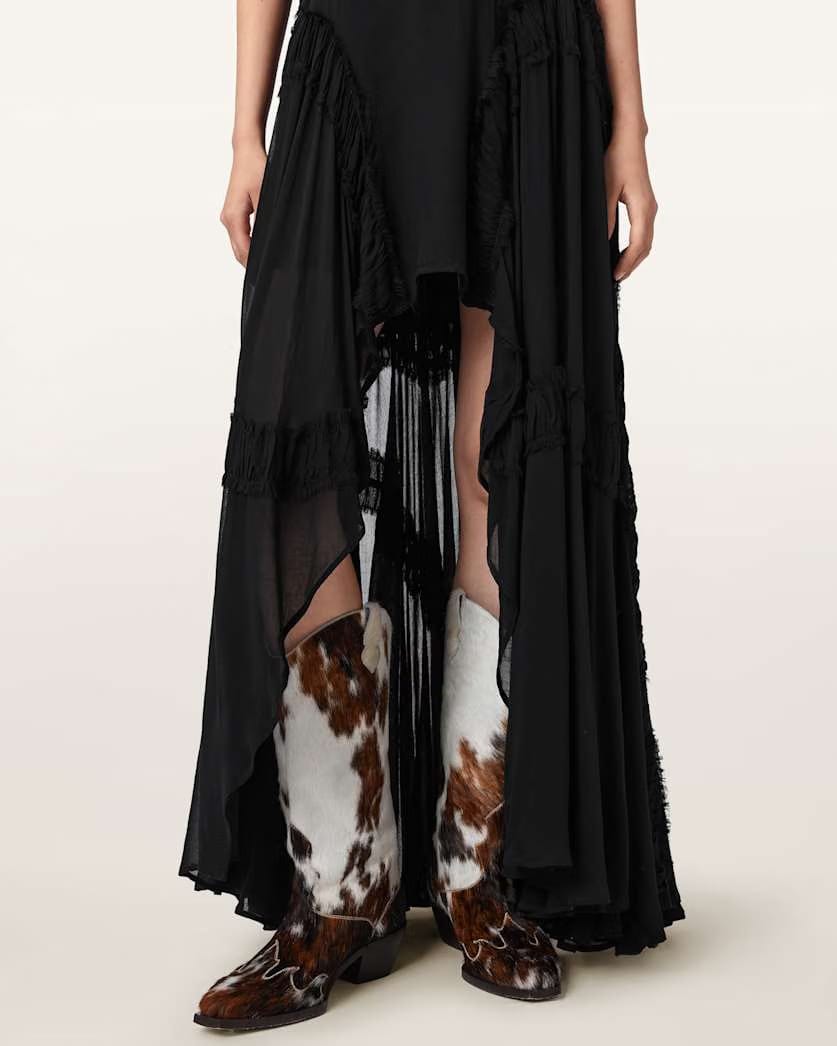 AllSaints Dorina Sleeveless Ruched Maxi Dress Women's Black Women's
