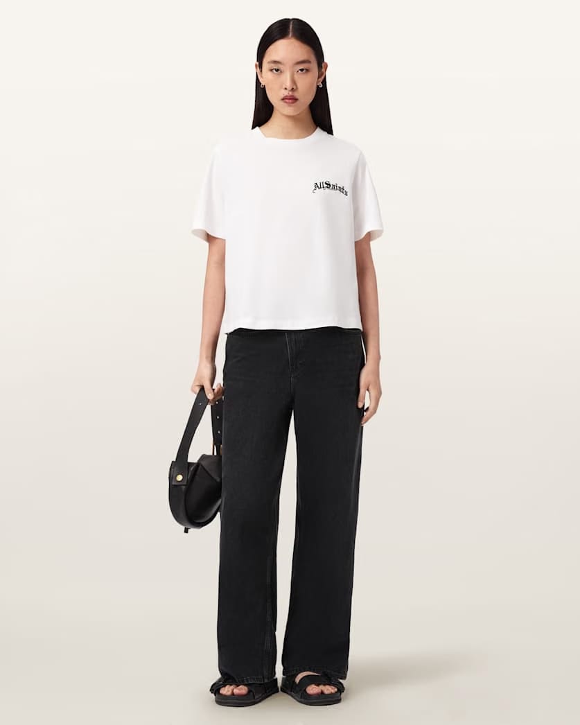 AllSaints Descent Lisa Short Sleeve Boxy T Shirt Women's Chalk White Women's