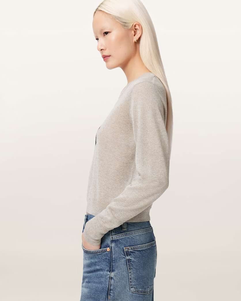AllSaints Deetz Knitted Motif Sweater Women's Chalk White Women's
