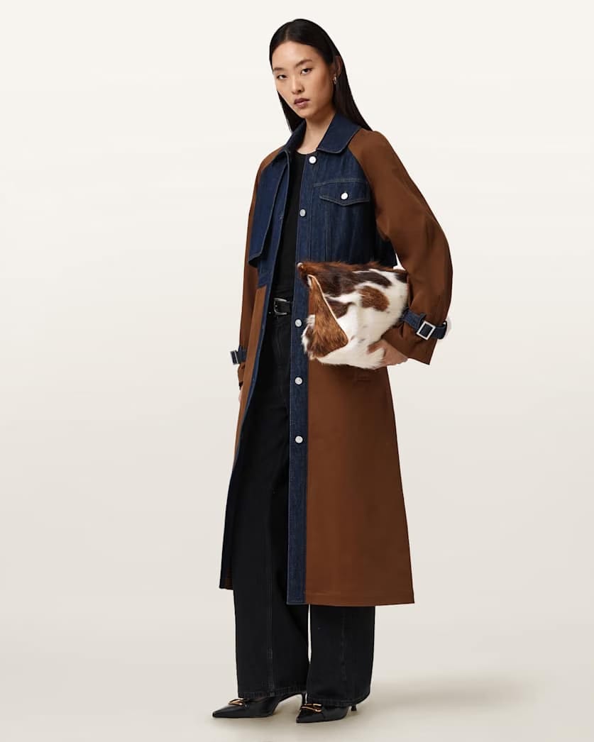 AllSaints Dayly Trench Coat Women's Cognac Brown Women's