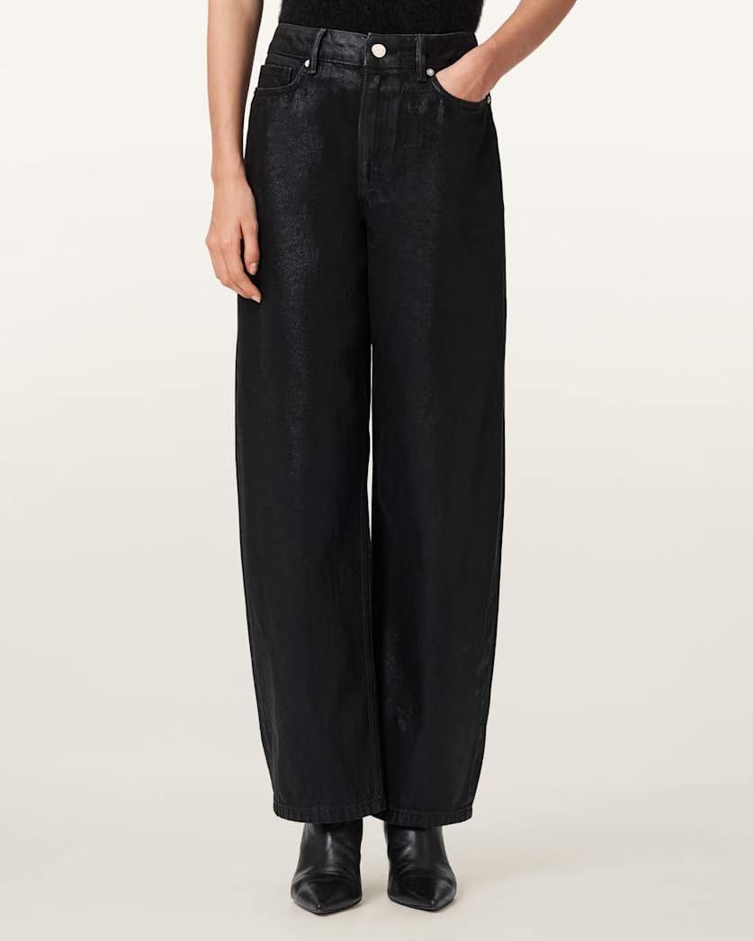 AllSaints Daria Denim Jeans Women's Coated Black Women's