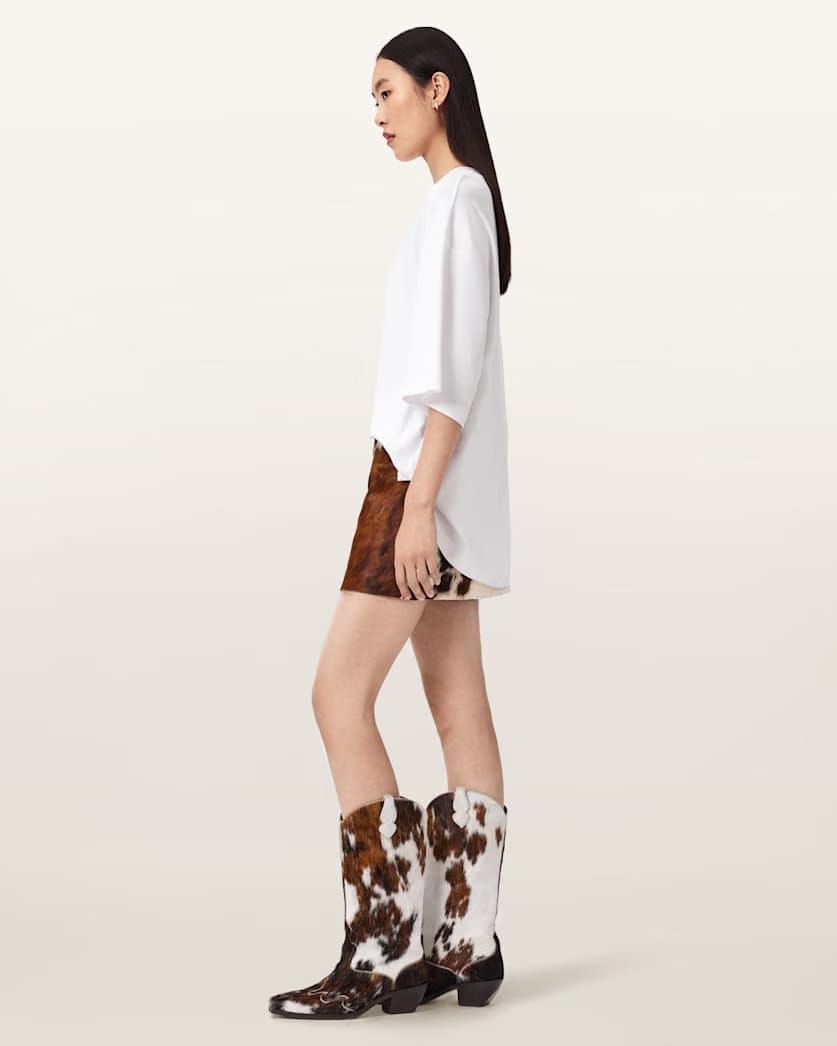 AllSaints Dapple Cowhide Mini Skirt Women's Cow Print Women's