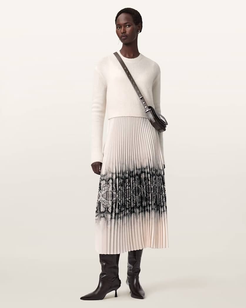 AllSaints Curtis Ophis 2 In 1 Dress Women's Chalk White Women's