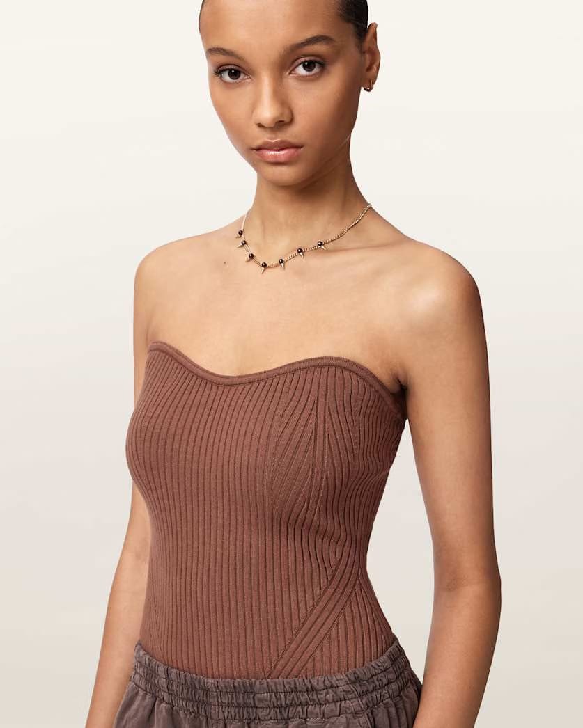 AllSaints Cruz Bandeau Slim Fit Top Women's Black Women's