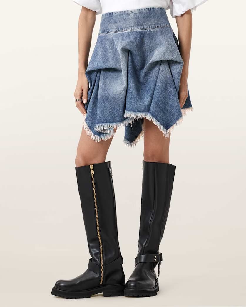 AllSaints Crissy Denim Mini Skirt Women's Vintage Indigo Women's