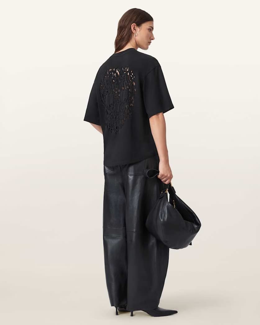 AllSaints Craneo Amelie Oversized T Shirt Women's Black Women's