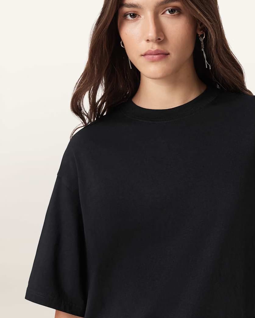 AllSaints Craneo Amelie Oversized T Shirt Women's Black Women's