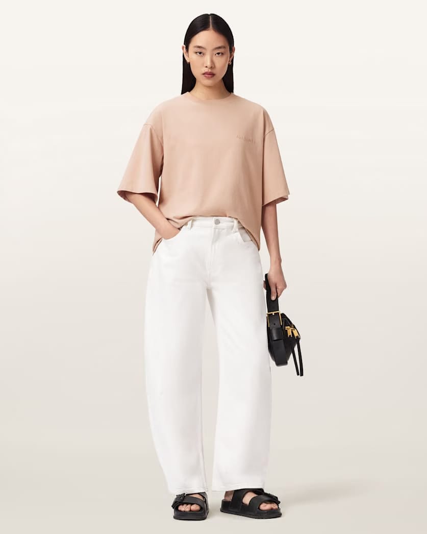 AllSaints Covenant Amelie Oversized T Shirt Women's Dusty Pink Women's