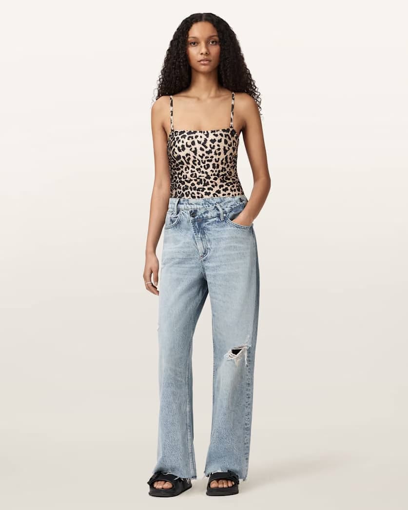 AllSaints Court Detachable Strap Swimsuit Women's Leppo Brown Women's