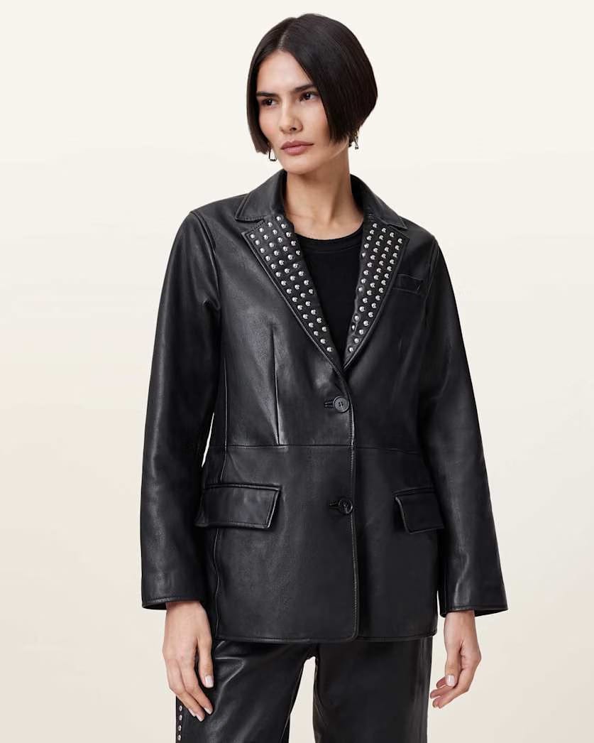 AllSaints Corinna Studded Blazer Women's Black Women's