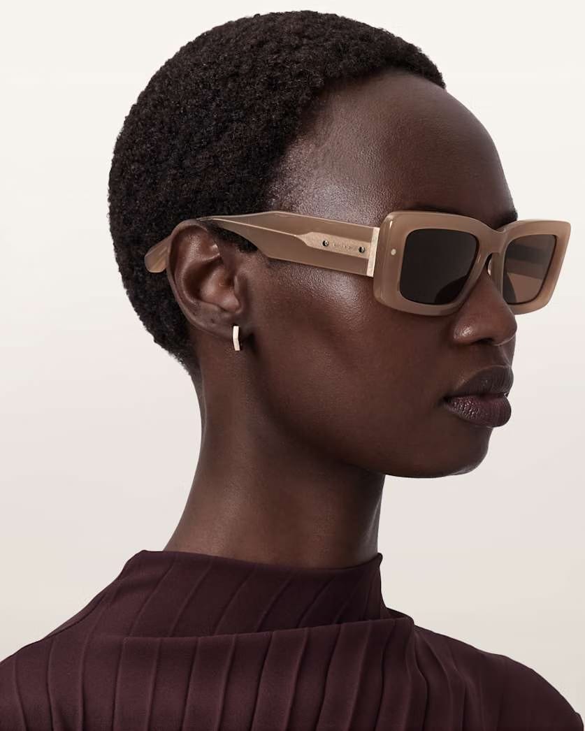 AllSaints Cordie Rectangular Shaped Sunglasses Women's Pebble Pink Women's