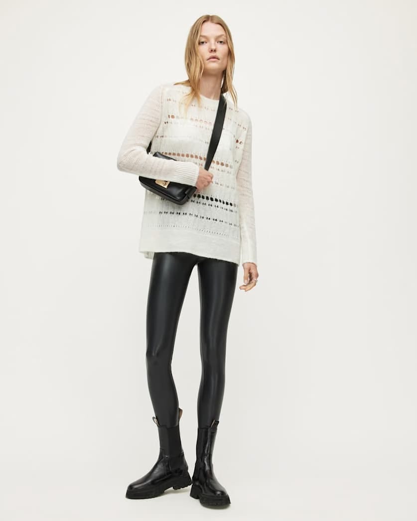 AllSaints Cora Leather Look High Rise Leggings Women's Black Women's