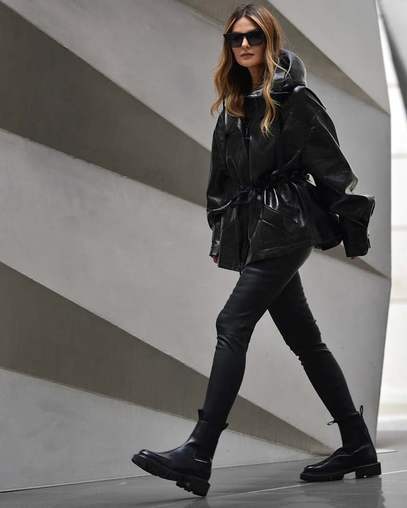 AllSaints Cora Leather Look High Rise Leggings Women's Black Women's