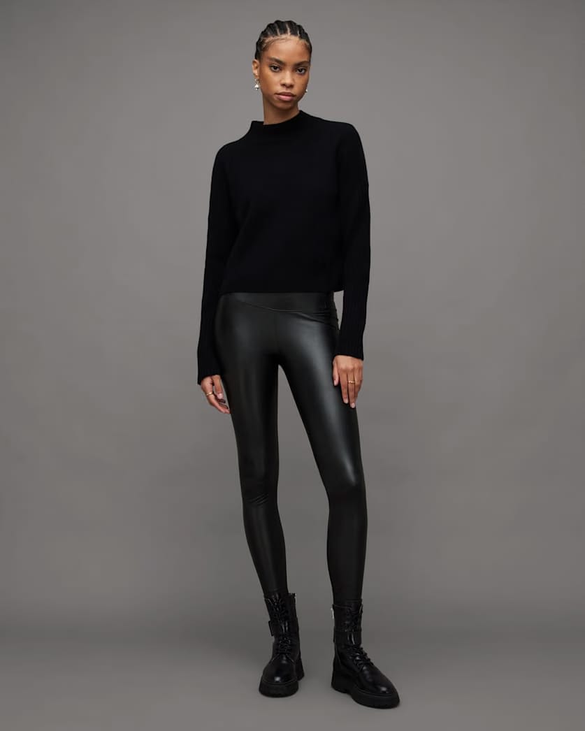 AllSaints Cora High Rise Skinny Fit Faux Leggings Women's Black Women's