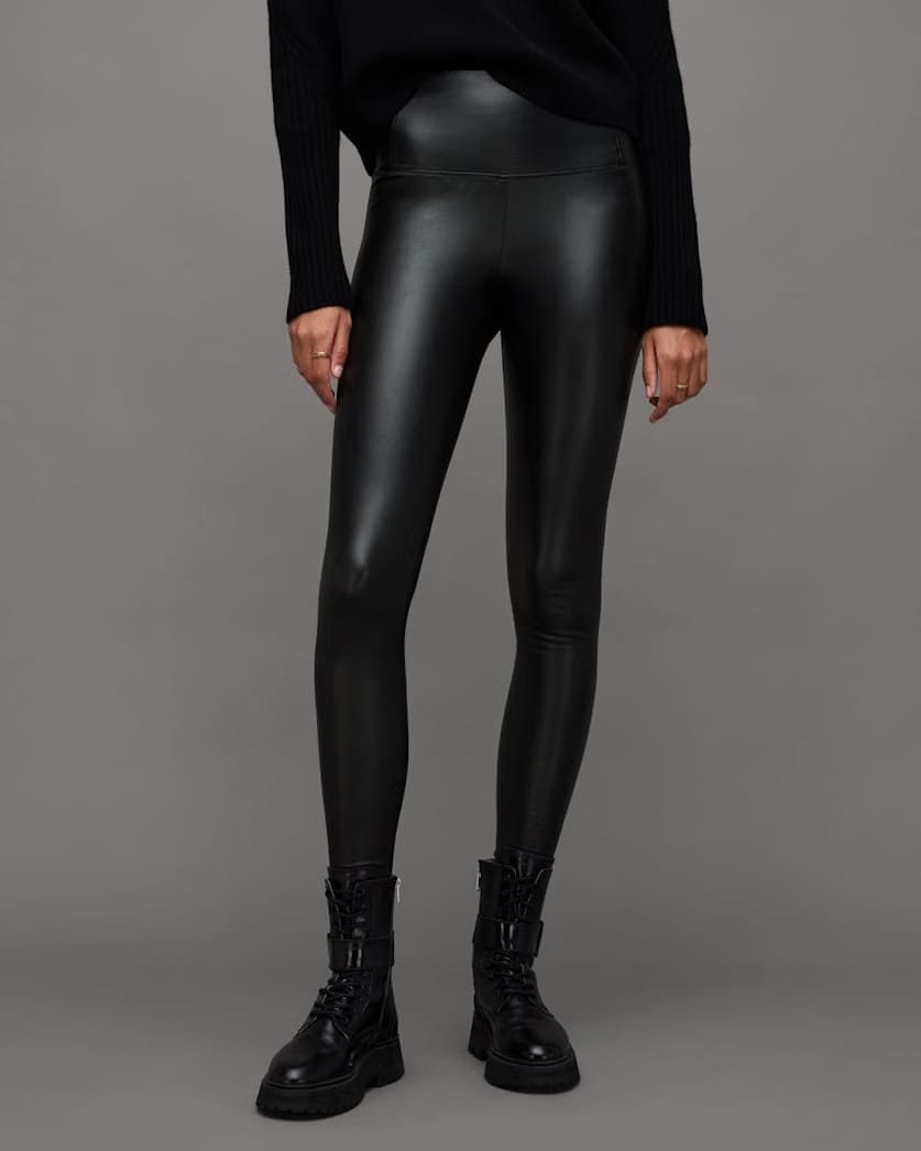 AllSaints Cora High Rise Skinny Fit Faux Leggings Women's Black Women's