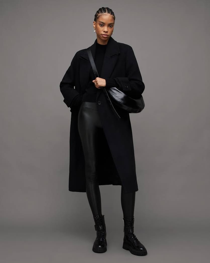 AllSaints Cora High Rise Skinny Fit Faux Leggings Women's Black Women's