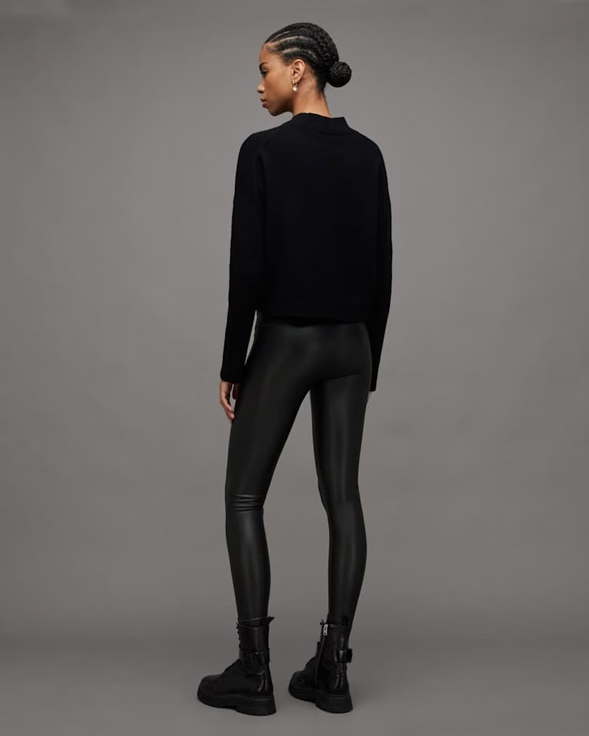 AllSaints Cora High Rise Skinny Fit Faux Leggings Women's Black Women's