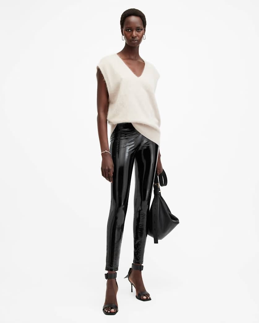 AllSaints Cora High Rise Shine Leggings Women's Black Women's