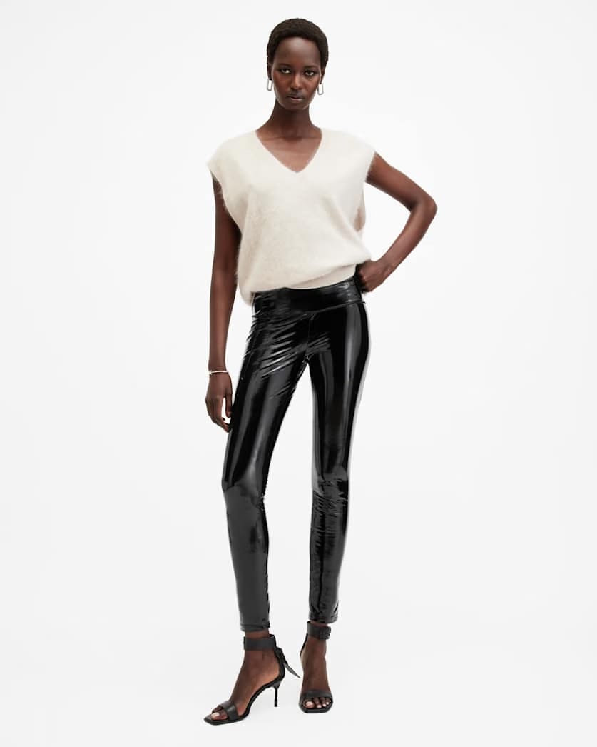 AllSaints Cora High Rise Shine Leggings Women's Black Women's