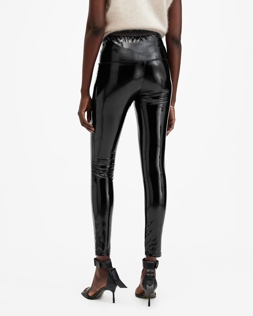 AllSaints Cora High Rise Shine Leggings Women's Black Women's