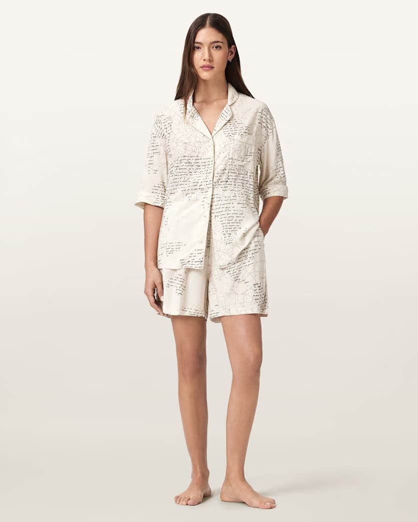 AllSaints Clem Pj Set Women's Script Black Women's
