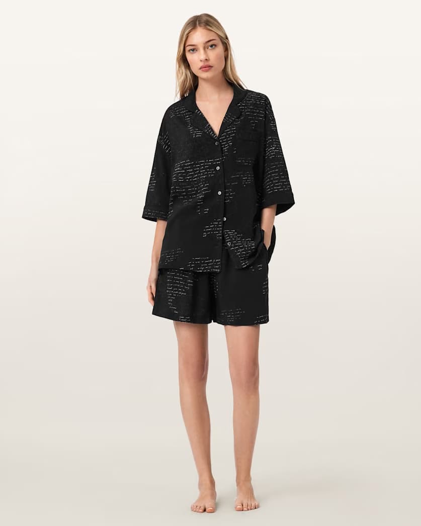 AllSaints Clem Pj Set Women's Script Black Women's