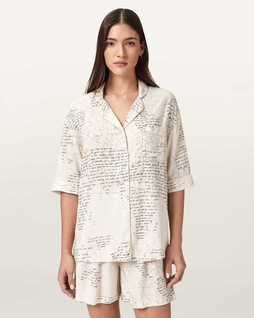 AllSaints Clem Pj Set Women's Script Black Women's