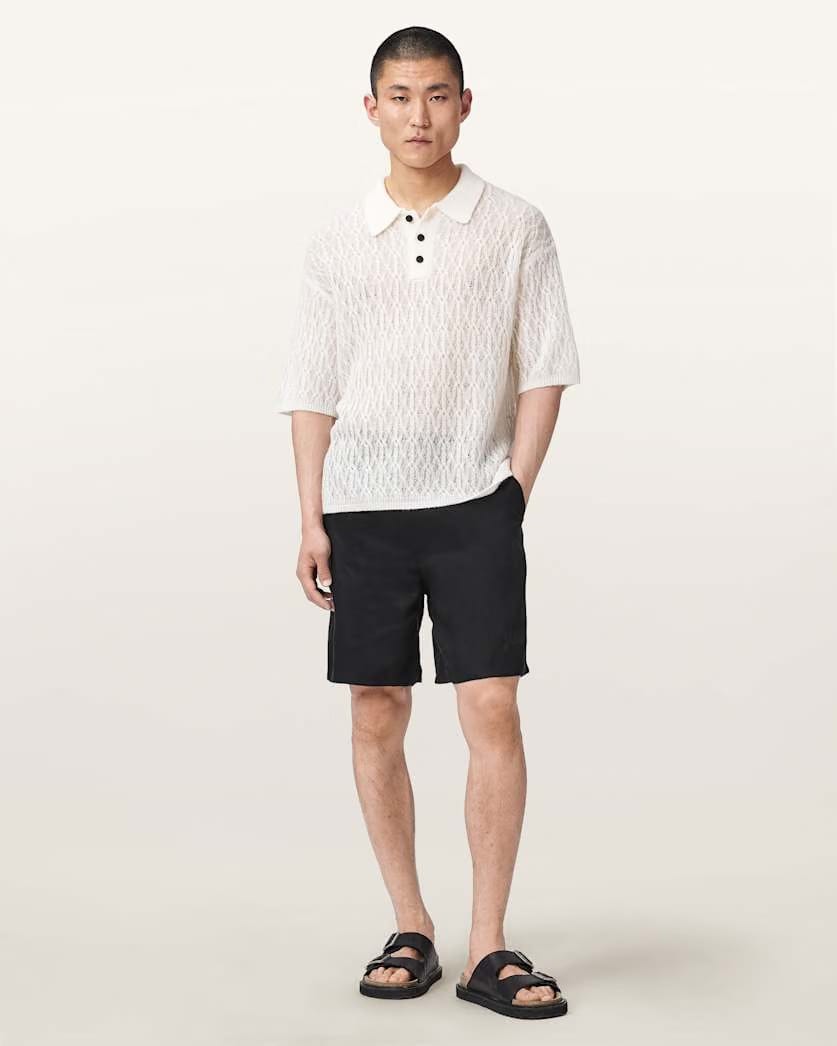 AllSaints Circe Straight Fit Odyssey Shorts Moonstone Blue