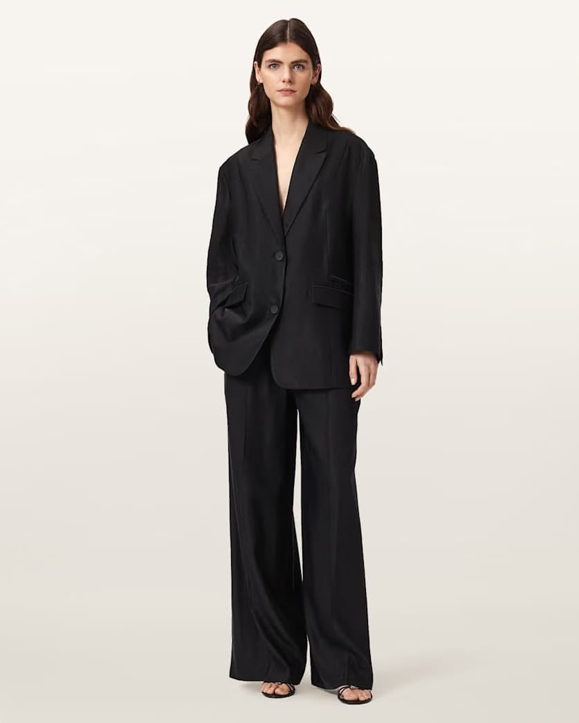 AllSaints Charley Oversized Single Breasted Blazer Women's Black Women's